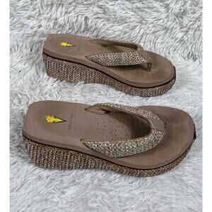 Volatile Women's Island Wedge Heels Slip On Thongs Flip Flops Sandals Size 9